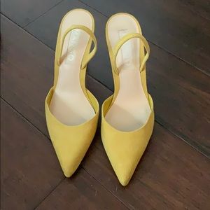 NWOT Mango Yellow Slingback Heels